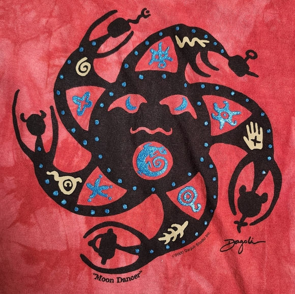 Vintage 2000 Dagoli Millennium "Moon Dancer" Tie Dye T-shirt Oversized - Picture 3 of 7
